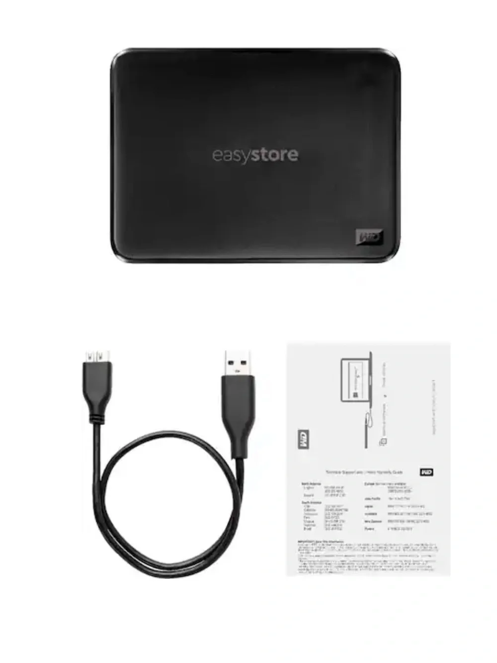 WD Easystore Portable External 3.2 USB Hard Drive - Black